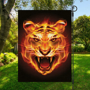 Flame Tiger Print Garden Flag