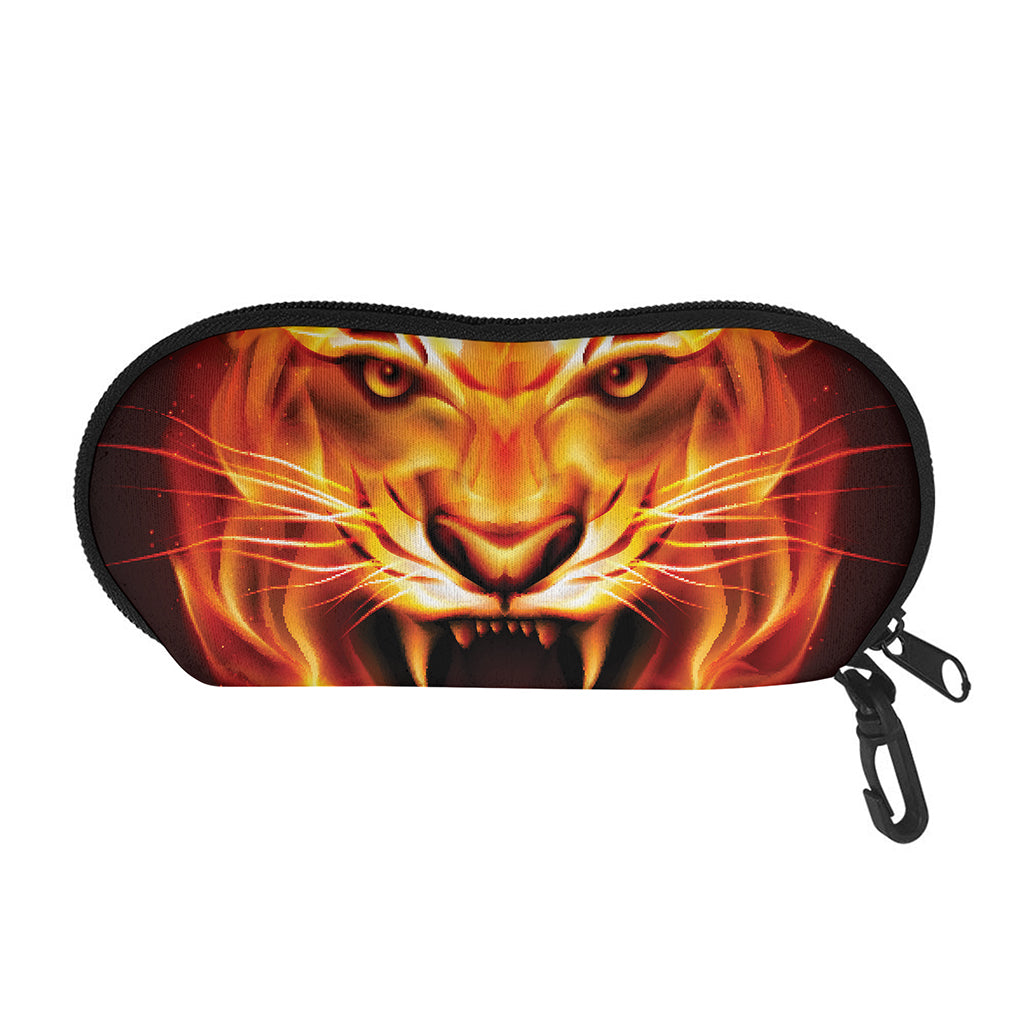 Flame Tiger Print Glasses Case