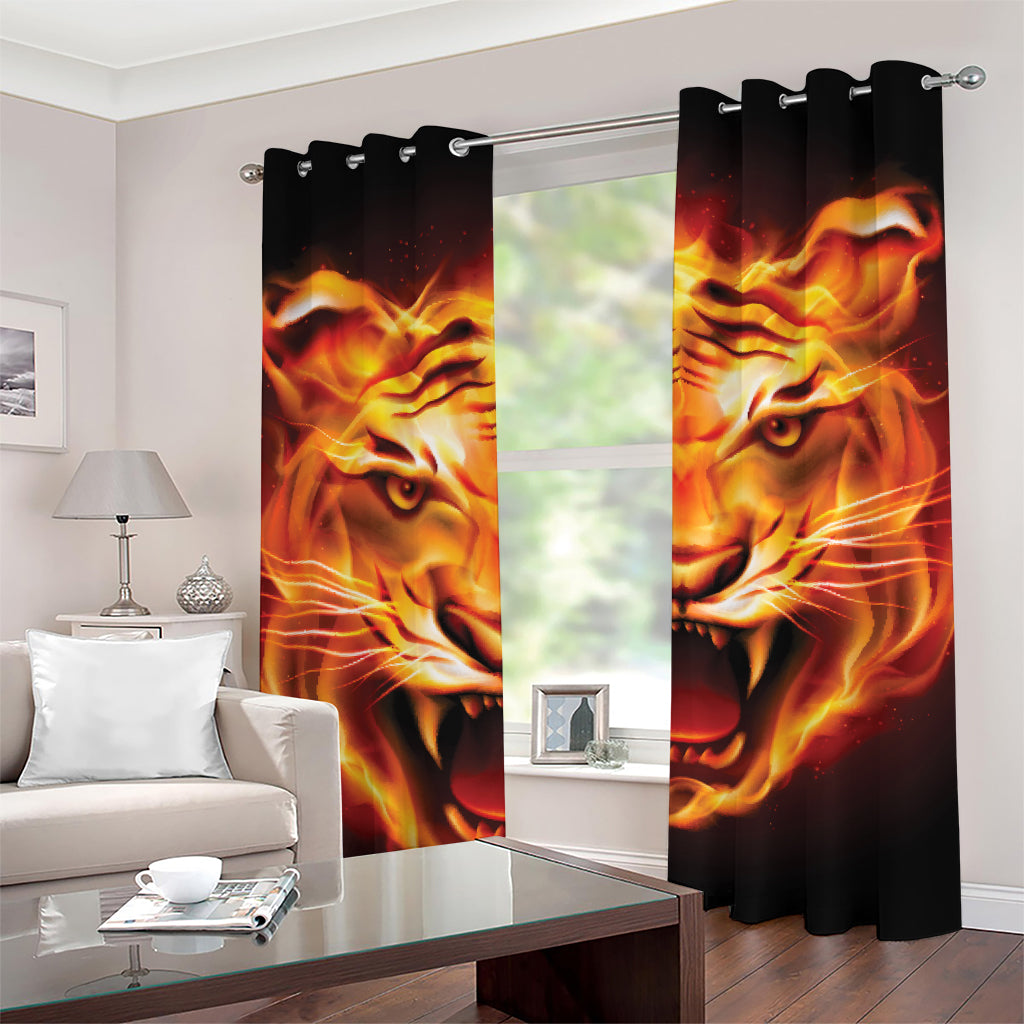 Flame Tiger Print Grommet Curtains
