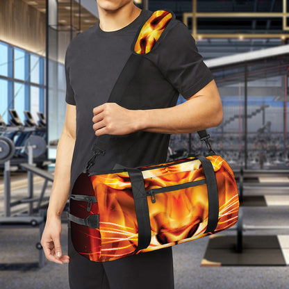 Flame Tiger Print Gym Bag