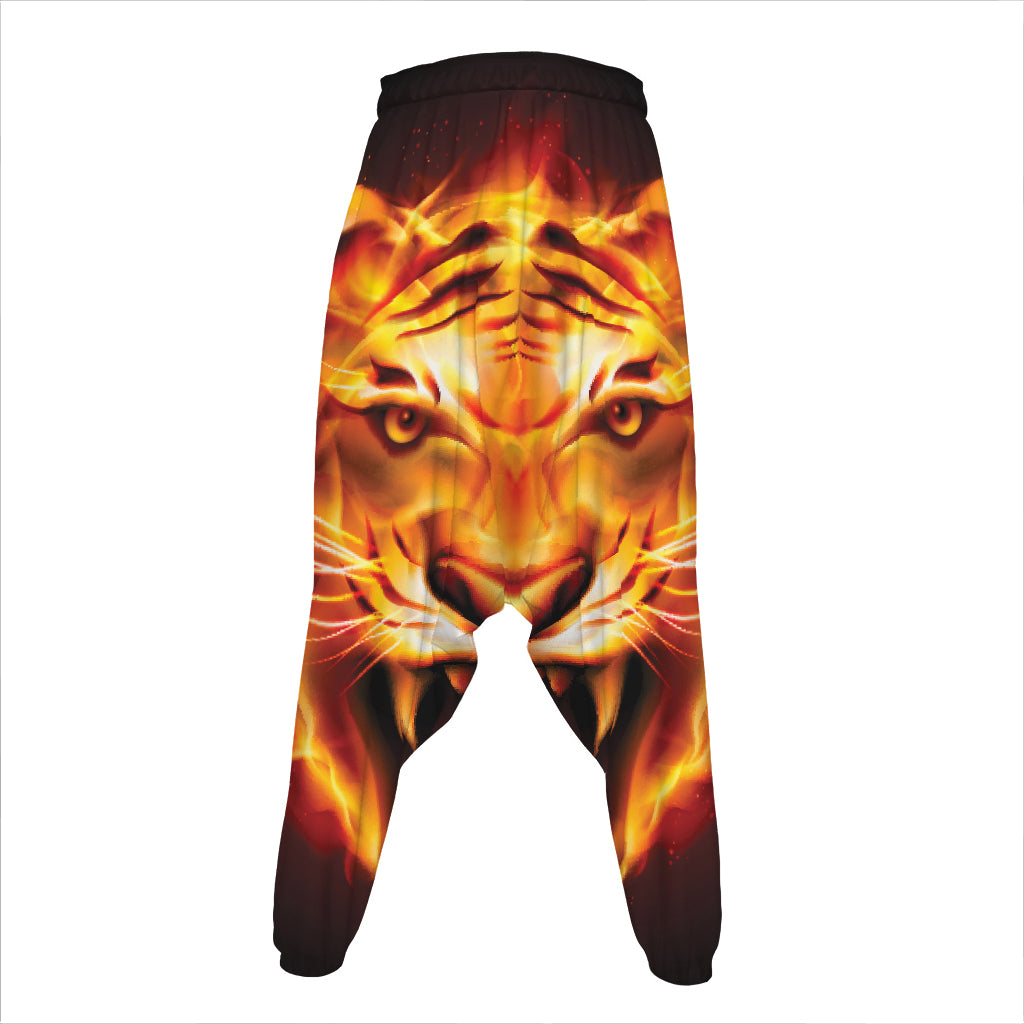 Flame Tiger Print Hammer Pants