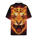 Flame Tiger Print Hawaiian Shirt