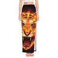 Flame Tiger Print High Slit Maxi Skirt