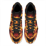 Flame Tiger Print High Top Leather Sneakers