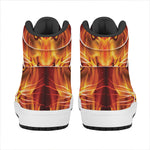 Flame Tiger Print High Top Leather Sneakers