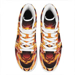 Flame Tiger Print High Top Leather Sneakers