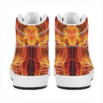 Flame Tiger Print High Top Leather Sneakers