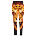 Flame Tiger Print High-Waisted Pocket Leggings