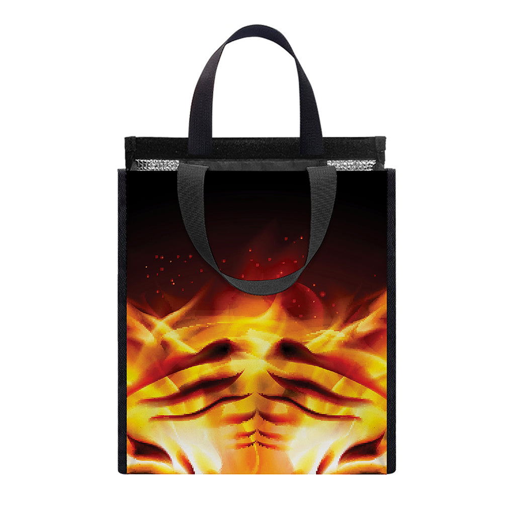 Flame Tiger Print Insulated Lunch Tote
