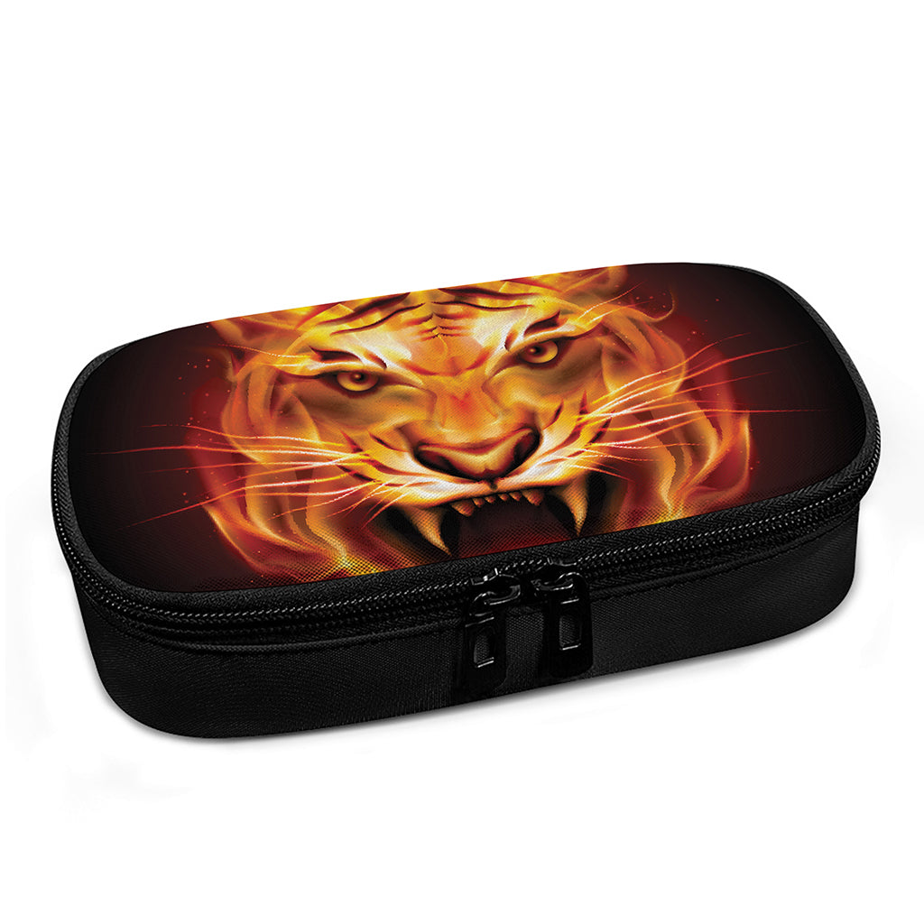 Flame Tiger Print Insulin Cooler Travel Case