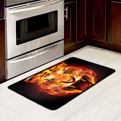 Flame Tiger Print Kitchen Mat
