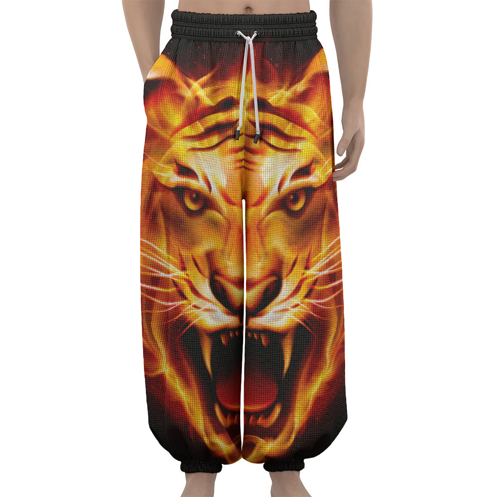 Flame Tiger Print Lantern Pants