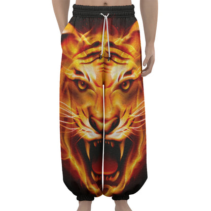 Flame Tiger Print Lantern Pants