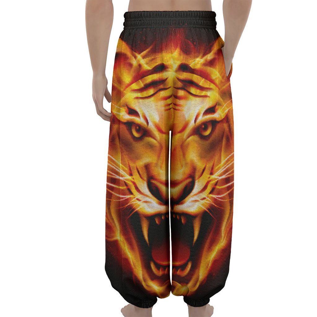 Flame Tiger Print Lantern Pants