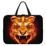 Flame Tiger Print Laptop Sleeve With Handle