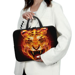 Flame Tiger Print Laptop Sleeve With Handle