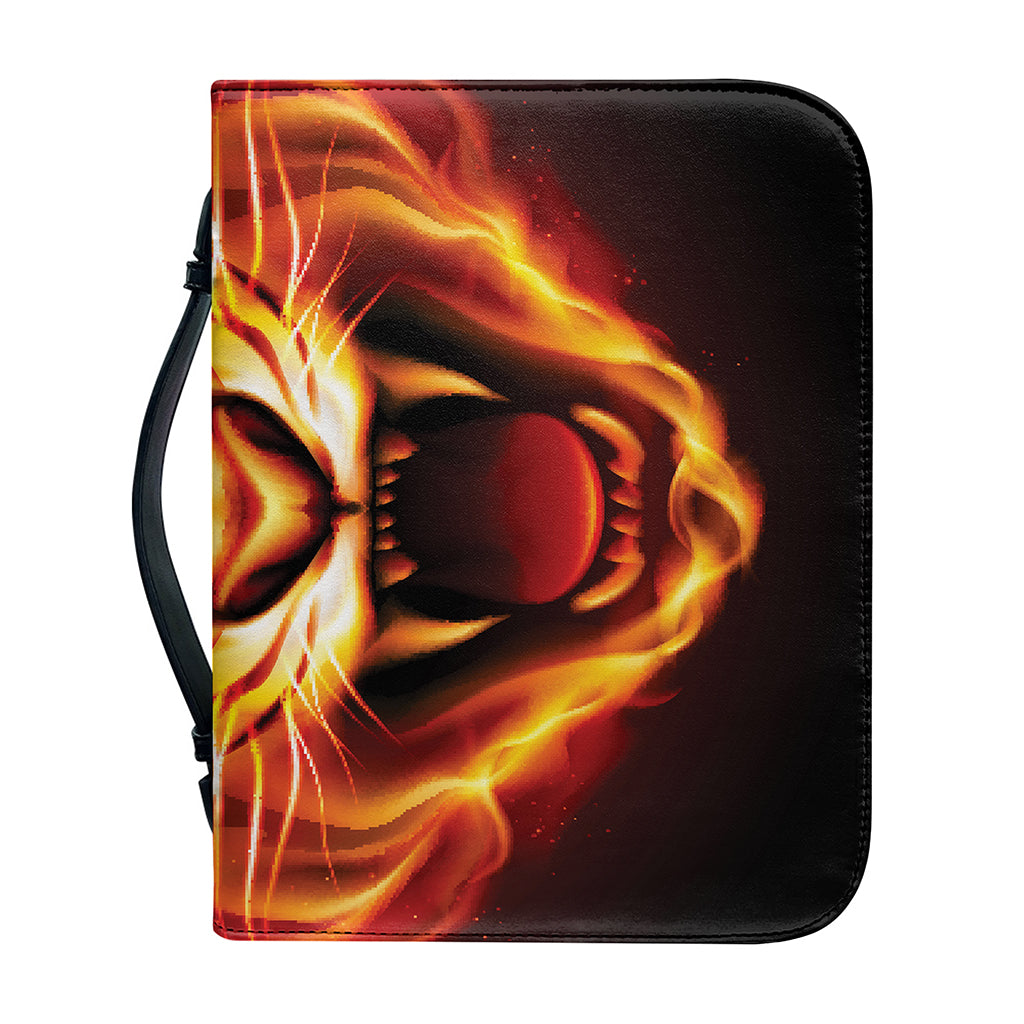Flame Tiger Print Leather Bible Cover