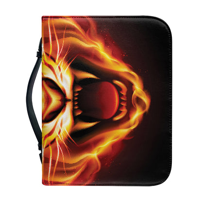 Flame Tiger Print Leather Bible Cover