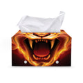 Flame Tiger Print Leather Tissue Box Cover