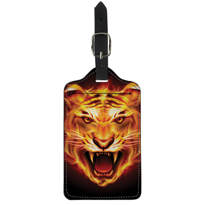 Flame Tiger Print Luggage Tag
