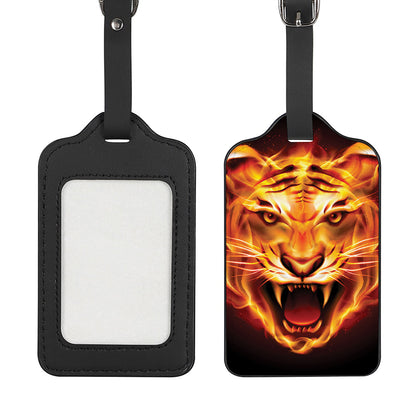 Flame Tiger Print Luggage Tag