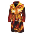 Flame Tiger Print Men's Bathrobe
