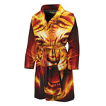 Flame Tiger Print Men's Bathrobe