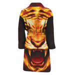 Flame Tiger Print Men's Bathrobe