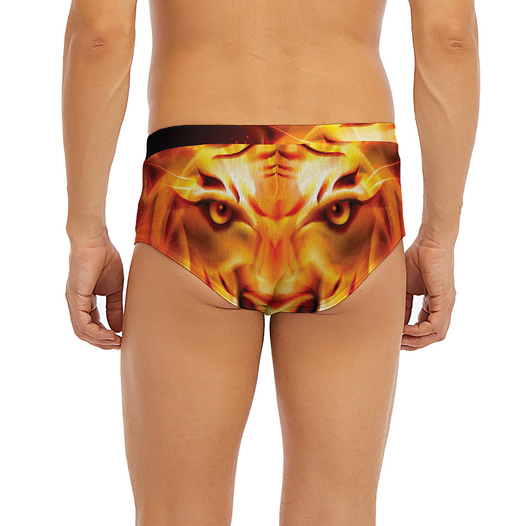 Flame Tiger Print Men's Briefs