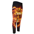 Flame Tiger Print Men's Compression Pants
