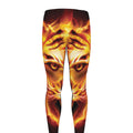Flame Tiger Print Men's Leggings