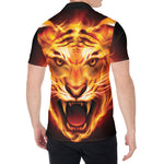 Flame Tiger Print Men's Shirt