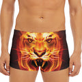Flame Tiger Print Men's Short Boxer Briefs