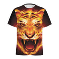 Flame Tiger Print Men's Athletic T-Shirt
