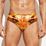 Flame Tiger Print Men's Swim Briefs