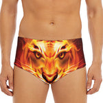 Flame Tiger Print Men's Triangle Swim Briefs