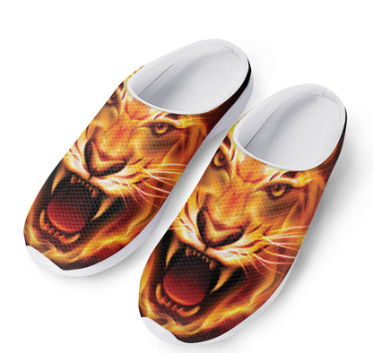 Flame Tiger Print Mesh Casual Shoes