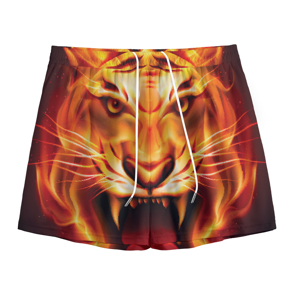 Flame Tiger Print Mesh Shorts
