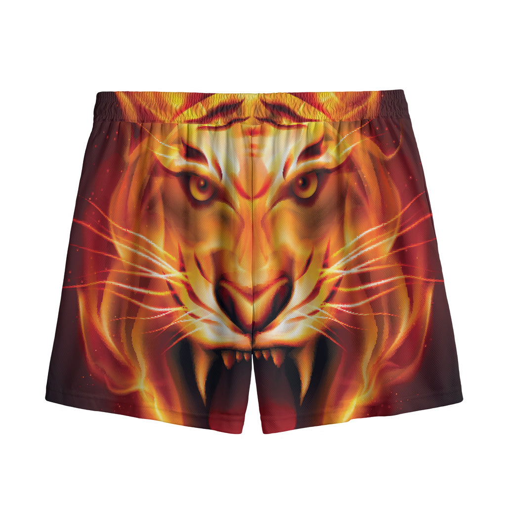 Flame Tiger Print Mesh Shorts