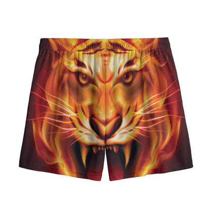 Flame Tiger Print Mesh Shorts