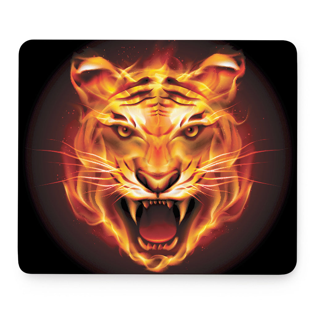 Flame Tiger Print Mouse Pad