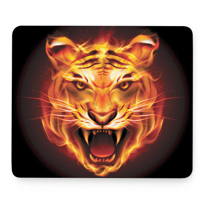 Flame Tiger Print Mouse Pad
