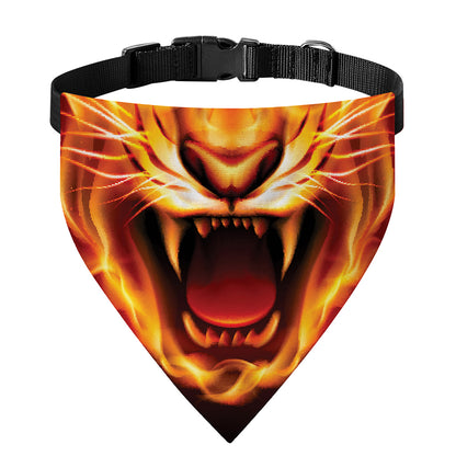 Flame Tiger Print Over The Collar Dog Bandana