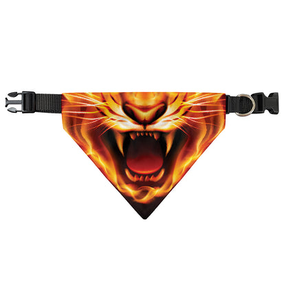 Flame Tiger Print Over The Collar Dog Bandana