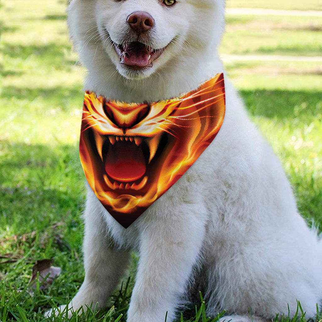 Flame Tiger Print Over The Collar Dog Bandana
