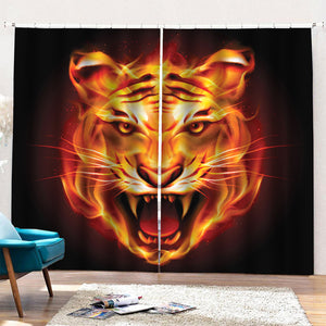 Flame Tiger Print Pencil Pleat Curtains