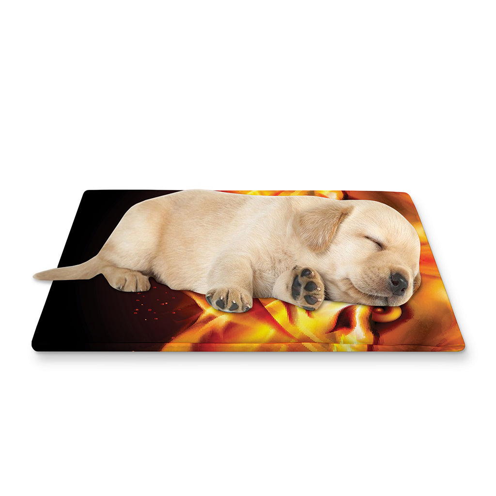 Flame Tiger Print Pet Cooling Mat Cover