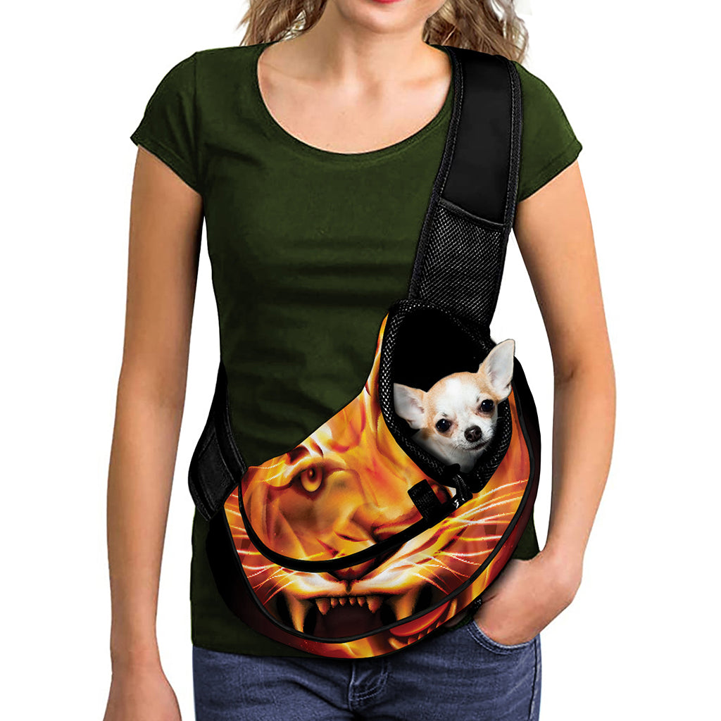 Flame Tiger Print Pet Sling Carrier