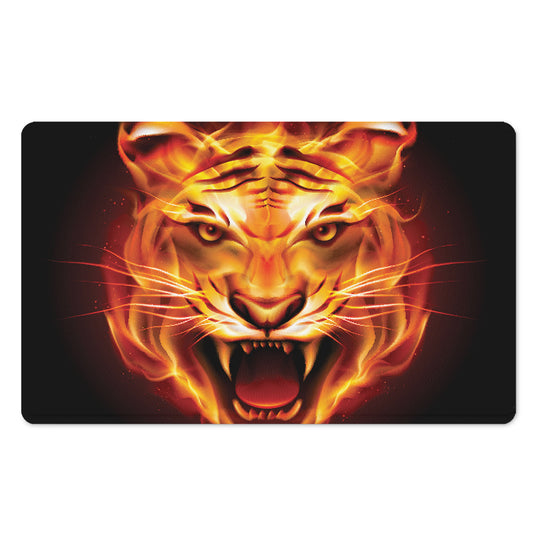 Flame Tiger Print Polyester Doormat
