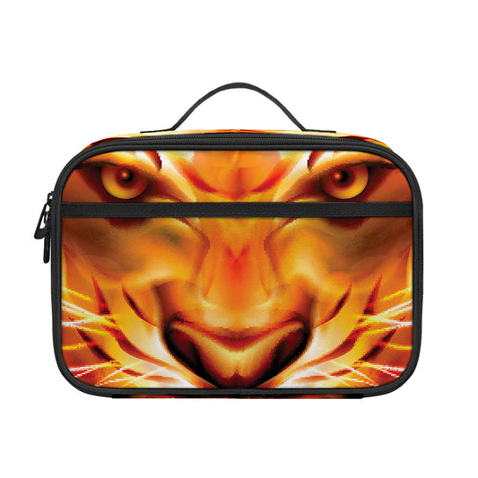 Flame Tiger Print Portable Lunch Bag